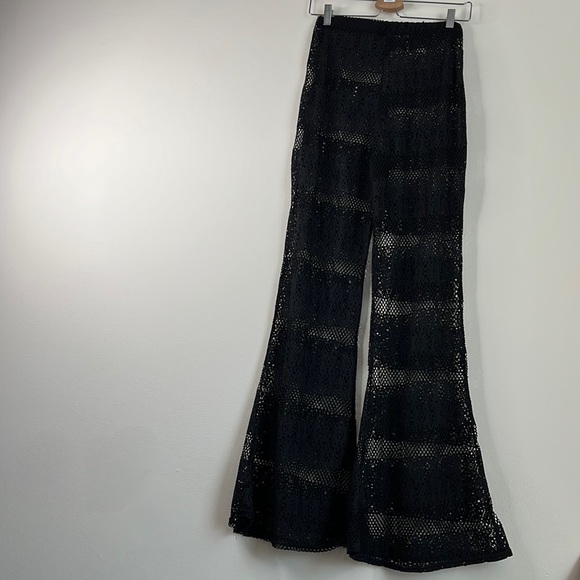 Black beach cover up pants size 10 PLT - Picture 1 of 3